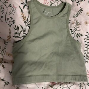 White Fox Sage Green Women's Crop Top